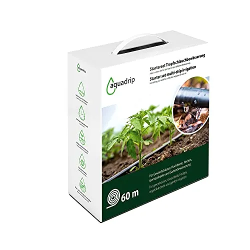 HaGa Tropfschlauchset mit Druckkompensierung - Tropfer für effiziente Gartenbewässerung, spart bis zu 70% Wasser und verhindert das Austrocknen des Bodens dank hochwertigem, UV-beständigem Material.