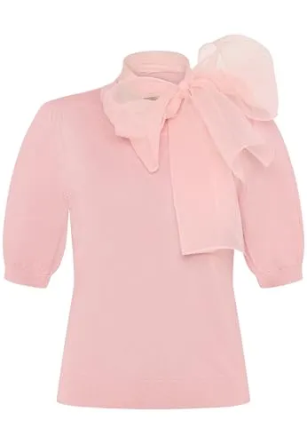 zero Damen Pullover mit Schleife 36, Bridal Rose