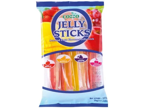 Cozzo Jelly Sticks Fruchtgeschmack 240g | Gelee-Stäbchen | Jelly Straws | Tubes