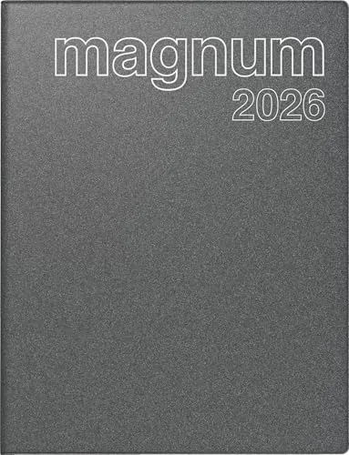 rido/idé Buchkalender Mod. magnum 2026 - 183×240 mm, grau - Terminkalender mit 144 Seiten und praktischer viertelstündlicher Einteilung von 8-17 Uhr, ideal für eine effiziente Zeitplanung.