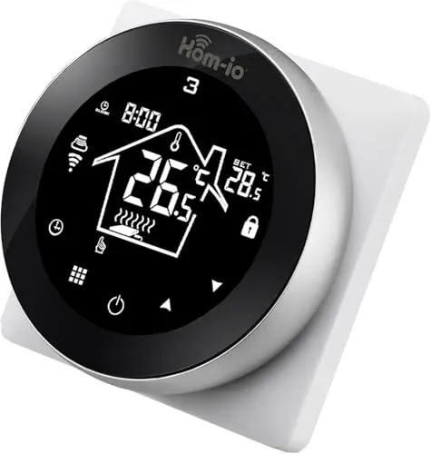 Hom-io | Smart Chronothermostat Wi-Fi Plus für Gaskessel und Boiler, Digitaler Thermostat, Temperatur einstellen und steuern, Wochenprogrammierung, LCD-Touch-Display