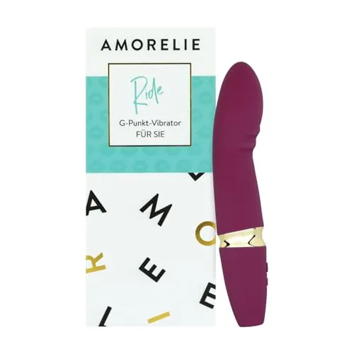 AMORELIE Ride – G-Punkt Vibrator 18,5cm für Sie | Wasserdicht mit Akku, Berry