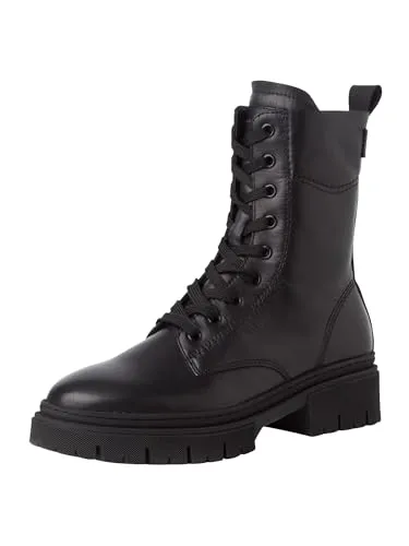 Tamaris Stiefelette 1-25213-43 001 normal - Wanderschuhe mit 5 cm Blockabsatz, ideal für stilvolle Wanderungen und den Alltag, bequemes Textil-Innenmaterial für hohen Tragekomfort.