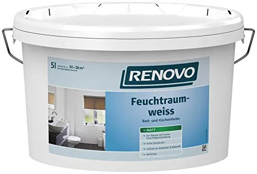 EM Em Feuchtraumfarbe 5 L Weiss-Stumpfmatt 286400050000