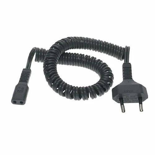 Rasierer-Anschlusskabel spiralförmig schwarz passend für Braun, Philips u.a.