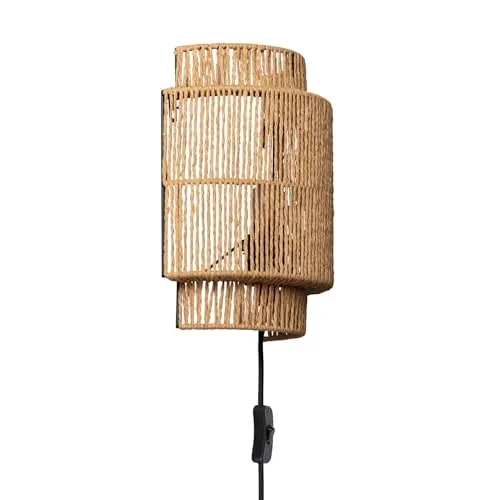 LEDKIA LIGHTING Wandleuchte aus Rattan Kirito Natürlich E27 in beige von Ledkia