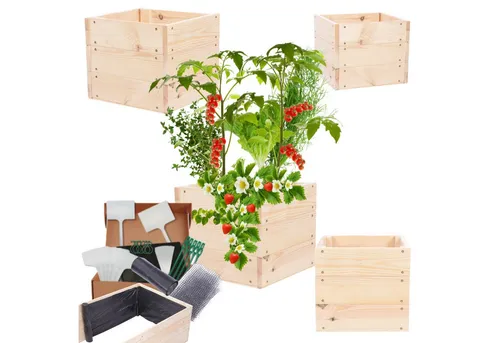 Modo24 Hochbeet aus Massivholz – Höhenverstellbar für Ihren Garten - Modulares Hochbeet aus hochwertigem Kiefernholz, ideal für jeden Garten. Individuell anpassbar in Höhe und Größe, mit praktischem Zubehör für optimalen Pflanzenwuchs.