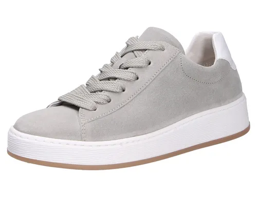Gabor Damen Sneaker in Grün (Pinoweiss, Gr. 8) - Sportiver Damensneaker aus weichem Veloursleder mit atmungsaktivem Innenfutter und Wechselfußbett für optimalen Gehkomfort und Passform, ideal für breite Füße (weite G).