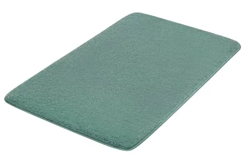 Kleine Wolke Badteppich Meadow in Eucalyptus - Flauschiger Badteppich (70x120 cm) aus 100% Polyester, ideal für Fußbodenheizung, maschinenwaschbar und trocknergeeignet, Ökotex Standard 100.