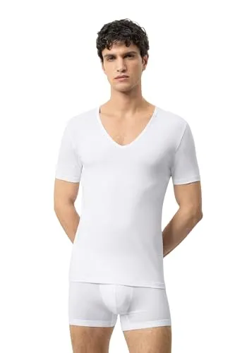 Mey Tagwäsche Dry Cotton Functional Herren Unterhemd 1/1 Arm Weiss XL - Herren-Unterhemden mit körpernaher Passform und V-Ausschnitt, unsichtbar unter dem Businesshemd, extra langer Rücken und Schweißflecken-Schutz durch spezielle Einsätze.