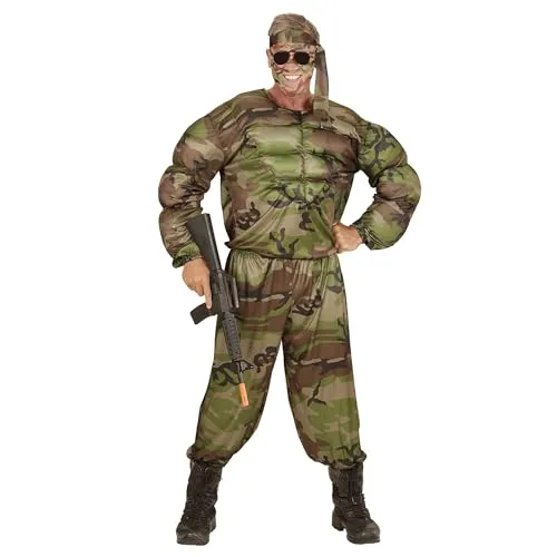 W WIDMANN MILANO Party Fashion - Kostüm super Soldat, Muskelshirt, Militär, Verkleidung Fasching