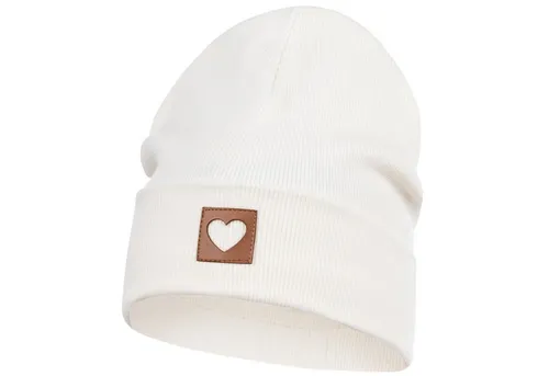 Smarilla Jerseymütze Mädchen Mütze Beanie Übergangsmütze gerippt Breiter Bund