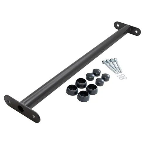 Reckstange Metall anthrazit, 60 cm – stabile Turnstange für Spielturm & Garten inkl. Schrauben, Scheiben & Abdeckkappen
