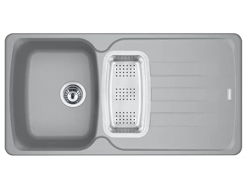 Franke Antea AZG 651-97 Steingrau Granitspüle - Sanitäranlagen & Zubehör - Hochwertige Fragranit Spüle in Steingrau, reversibles Becken, ideal für Unterschränke ab 60 cm, inklusive Edelstahl-Abtropfbecken und praktischer Exzenterbetätigung.