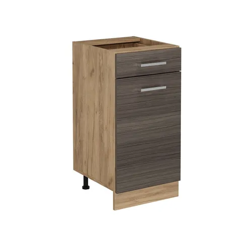 Vicco Unterschrank R-Line, Edelgrau/Goldkraft Eiche - Modular und Höheneinstellbar - Unterschrank für die Küche, bietet modularen Stauraum und passt sich dank höhenverstellbarer Füße Ihrer Körpergröße an. Ideal für individuelle Küchengestaltung!