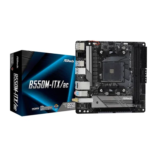 AsRock B550M-ITX ac - Mini ITX Motherboard für AMD B550, kompakt und leistungsstark für moderne Gaming-Setups