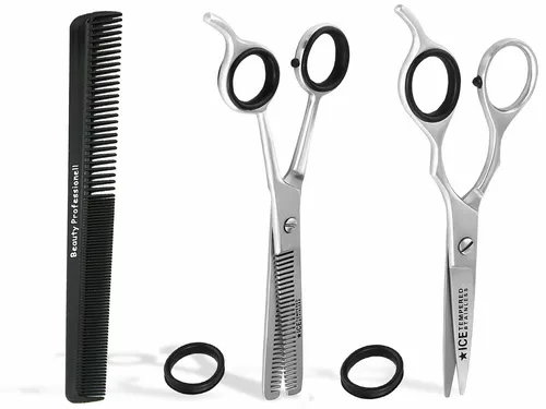 Friseurschere-Haarscheren Set 6 Zoll + Effilierschere + Kamm ICE-Tempered