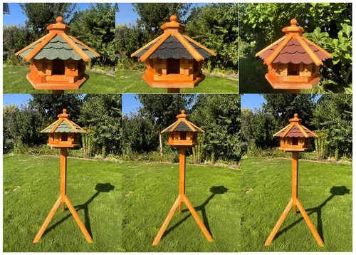 Deko-Shop-Hannusch Vogelhaus mit Solarbeleuchtung und Ständer