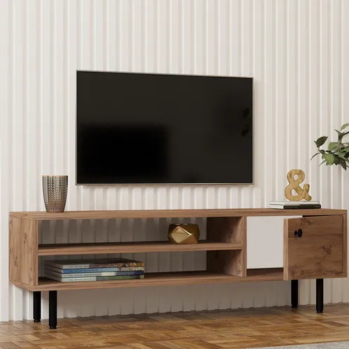 Metomaha Fernsehtisch Eichenbraun 120x30x38 cm mit Regal