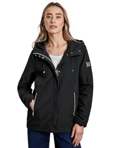 Street One Damen Moderner Windbreaker - Funktionsjacken mit Kapuze und Tunnelzug, seitlichen Reißverschluss-Taschen und elastischen Bündchen – perfekt für die Übergangszeit.