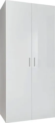 Wimex Malta Kleiderschrank weiß Hochglanz 80cm - Moderner Kleiderschrank für Schlafzimmer, mit 2 Türen und praktischer Kleiderstange, ideal für stilvolle Aufbewahrung.