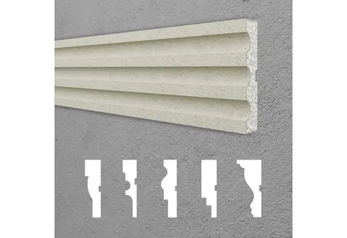 Hexim Stuckleiste DML-51, 2 Meter / 1 Profil, Fassadenprofile Gesimsprofile Aussenfassade Fassadenstuck Fassadenelemente Fassade verkleiden - (DML-51, 30 x 150 mm, 2 Meter / 1 Profil) Außenstuck