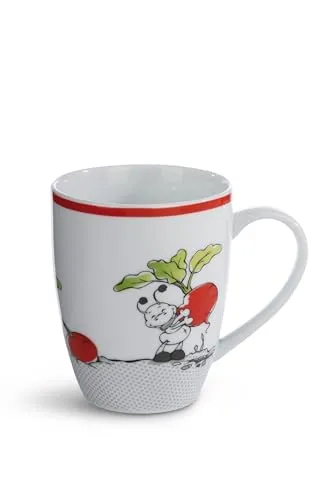NICI 49450 Tasse Ameise Enzi 310ml 8x10cm weiß mit Banderole - Teetasse Kaffeetasse Porzellantasse Henkeltasse Mug mit Henkel für Kalt- und Heißgetränke - Tolle Geschenkidee
