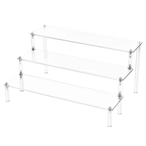 Durchsichtiges Display Regal 3-Stufiger Acryl Riser Display Ständer Transpare...