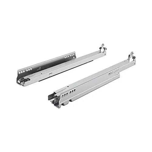 HETTICH 9257096 Länge 520 mm, Actro 5D Silent System Vollauszug (Schubkastenführung) integrierte Dämpfung, Tragkraft 40 kg, Stahl verzinkt, Silber