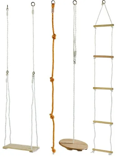 Playtastic UFO-Schaukel: 4-teiliges Schaukel- und Kletterset für Kinder (Kinder für Baumhaus, für Kletterturm, Set)