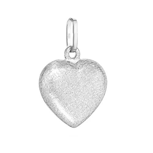 NKlaus Kettenanhänger Herz Eismatt 925 Silber rhodiniert 12x10mm Damen Amulett klein 13483