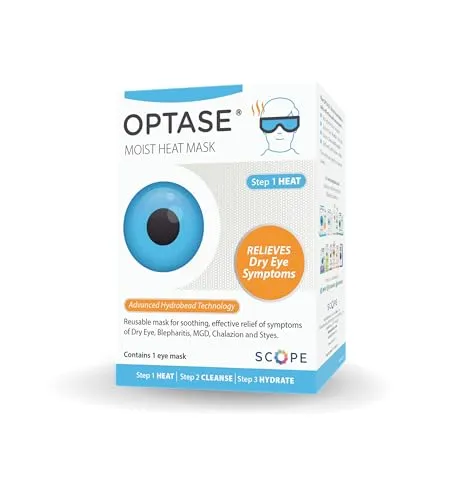 Optase Moist Heat Augenmaske – Wiederverwendbare beheizte & kühlende Gel-Augenmaske – HydroBead-Technologie für trockene Augen