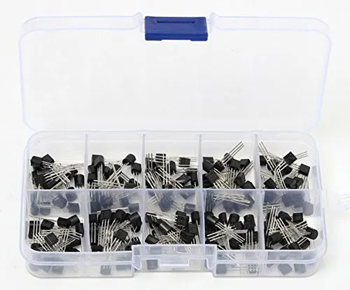 DollaTek 200PCS 10value Trioden Transistor Kit S8050 S8550 S9012 S9013 S9014 2N3904 2N3906 C1815 A1015 MJE13001 Transistor Sortiment Kit + Kunststoff Box