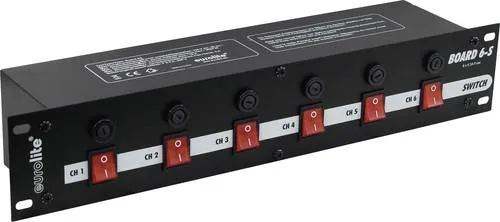Eurolite 48,3 cm (19)-Board 19 Zoll Stromverteiler 6fach - Bühne, Disco, Studio & DJ - Komplett verkabeltes Gehäuse mit 6 Schutzkontaktsteckdosen für einfache Stromverteilung.