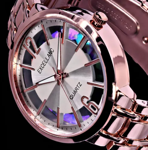 Excellanc Quarzuhr EX0488 - Elegante Damenuhr mit Metallband, zeitloses Design und präzise Quarz-Technologie für stilbewusste Frauen.