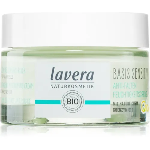 Lavera Basis Sensitiv Q10 Feuchtigkeitscreme gegen Falten 50 ml - Gesichtscremes für Damen, reduziert Falten und spendet intensiv Feuchtigkeit für ein jugendliches Hautbild.