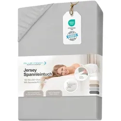 Spannbetttuch, Hellgrau, Textil, 90-100x200 cm, Oeko-Tex® Standard 100, bügelfrei, weich und anschmiegsam, formstabil langlebig, perfekter Sitz, Schlaftextilien, Bettwäsche, Bettlaken, Spannbettlaken