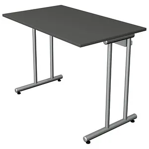 Kerkmann Smart Office Schreibtisch anthrazit mit C-Fuß-Gestell - Kinderschreibtisch mit stabiler Melaminharzoberfläche, kratzfest und pflegeleicht, ideal für einen stilvollen Arbeitsplatz im Kinderzimmer.