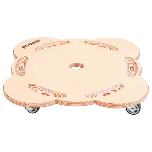 pedalo® Stapelbaustein Rollrutscher - Teddy Design - Kinderstelzen für motorische Förderung, vielseitig als Roll- und Rutschgerät einsetzbar, robustes Holzdesign, ideal für Spaß und Bewegung in KITA und Kindergarten.