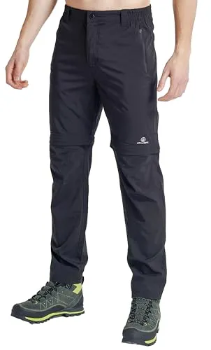 ATHL DPT. Herren Wanderhose/Lange Funktionshose mit Gummibund und praktischen Taschen, Zip-Off Schwarz, Gr. 52