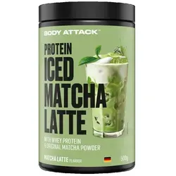 Body Attack Protein Iced Matcha Latte 500g - Leckeres Matcha Latte Protein für Sportler und Fitnessfans. Ideal für einen schnellen Energiekick im Busy-Lifestyle und eine köstliche Alternative zu klassischen Shakes.