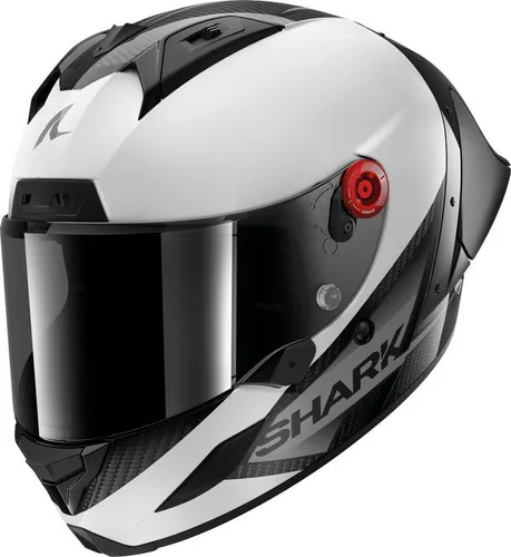 Shark Aeron GP Blank SP Helm M schwarz-weiss - Motorradhelm mit A2S Technologie für reduzierte Turbulenzen und Luftwiderstand, ideal für ein sicheres Fahrvergnügen.