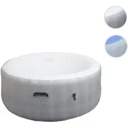 Whirlpool HWC-N97, Ersatz-Pool 4 Personen, In-/Outdoor aufblasbar PVC laminiert, rund Ø180cm ~ grau-weiß