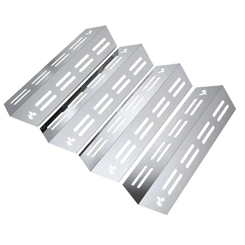 teileplus24 BR12-4-SG Gasgrill Edelstahl Brennerabdeckung kompatibel mit Enders Monroe Pro 4 | Flavorizer Bars | Passgenau | Rostfrei | Brennerschutz