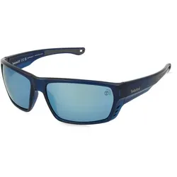 Timberland TB00002 Herren-Sonnenbrille - Sportbrillen mit blauem Kunststoff-Gestell und grauen Gläsern, ideal für Outdoor-Aktivitäten und stilvollen Sonnenschutz.