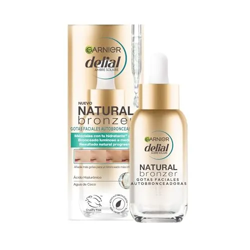 Delial Natural Bronzer Gotas Faciales Autobronceadoras 30ml - Selbstbräuner für das Gesicht, ideal für eine natürliche, gepflegte Bräune. Feuchtigkeitsspendend und geeignet für alle Hauttypen.
