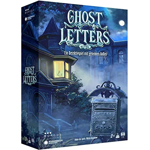 BORGOS Ghost Letters – Murder Mystery Detektivspiel mit geheimen Rollen | Gesellschaftsspiel | Krimispiel für Erwachsene ab 14 | Partyspiel | Hohe Wiederspielwert