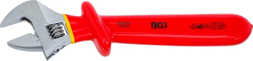 BGS VDE-Rollgabelschlüssel 38 mm - Verchromt - VDE-Rollgabelschlüssel mit Schlüsselweite bis 38 mm, verchromte Oberfläche für hohe Langlebigkeit, ideal für Elektroarbeiten.