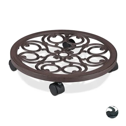 Pflanzenroller 2er Set - Blumentopfroller mit 4 Rollen - Körbe, Blumentöpfe, -kästen & Untersetzer. Flexibel und mobil durch 4 Rollen, ideal für das einfache Umstellen von Pflanzen im Innen- und Außenbereich.