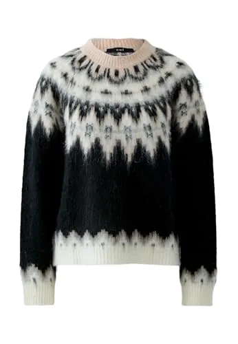 Oui Damen Pullover lässig geschnitten Norweger